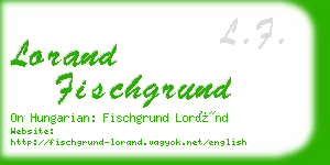 lorand fischgrund business card